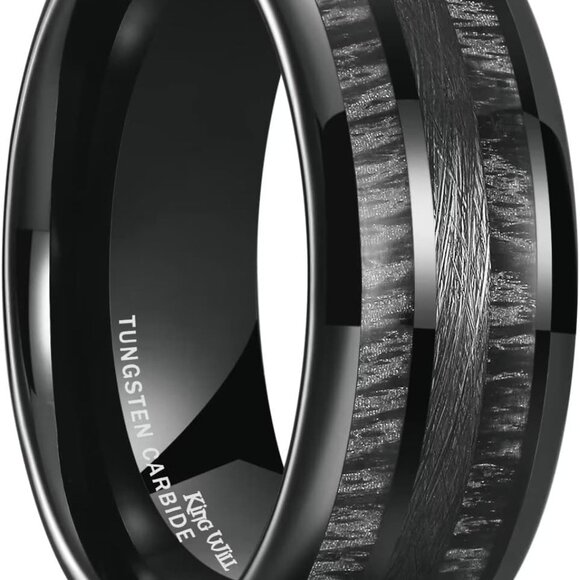 Tungsten Carbide Wedding Band for Men Women-8mm Width Black/Gold/Sliver with Nat
